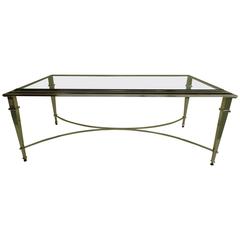 French Modern Neoclassical Nickel Coffee Table in the Style of Maison Ramsay 8