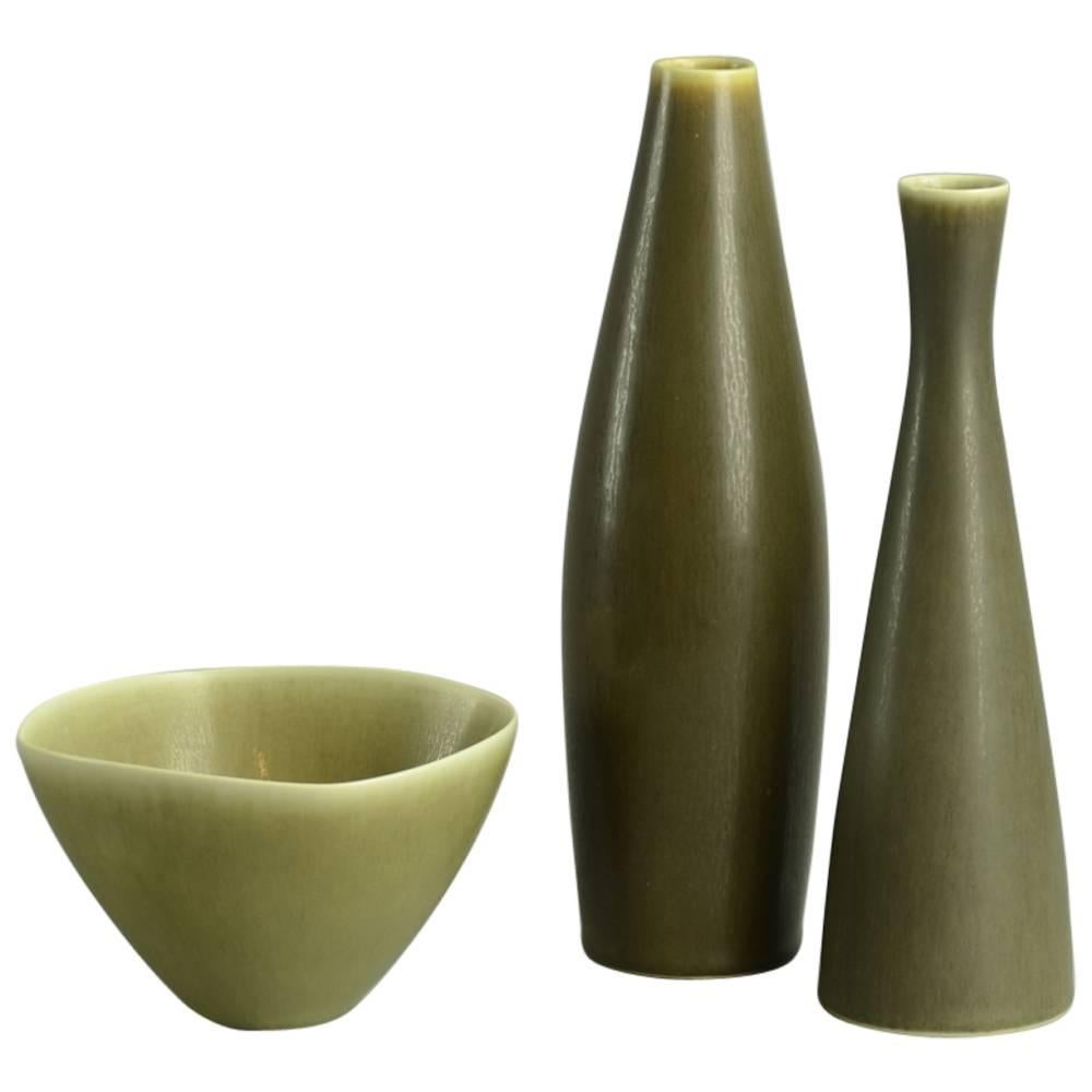 Three Items with Brown Glaze by Palshus, Denmark  For Sale