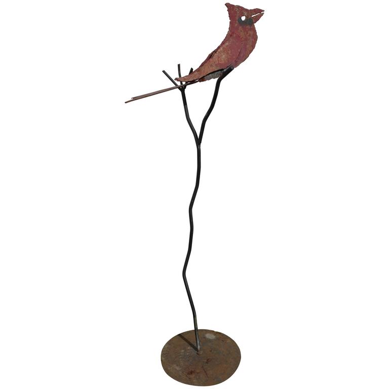 Garden Sculpture Cardinal by Visionary Metal Sculptor, Ellis Nelson at
