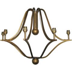 20th Century Jean Royere “Jacques” Wrought Iron Light with Five Branches 9