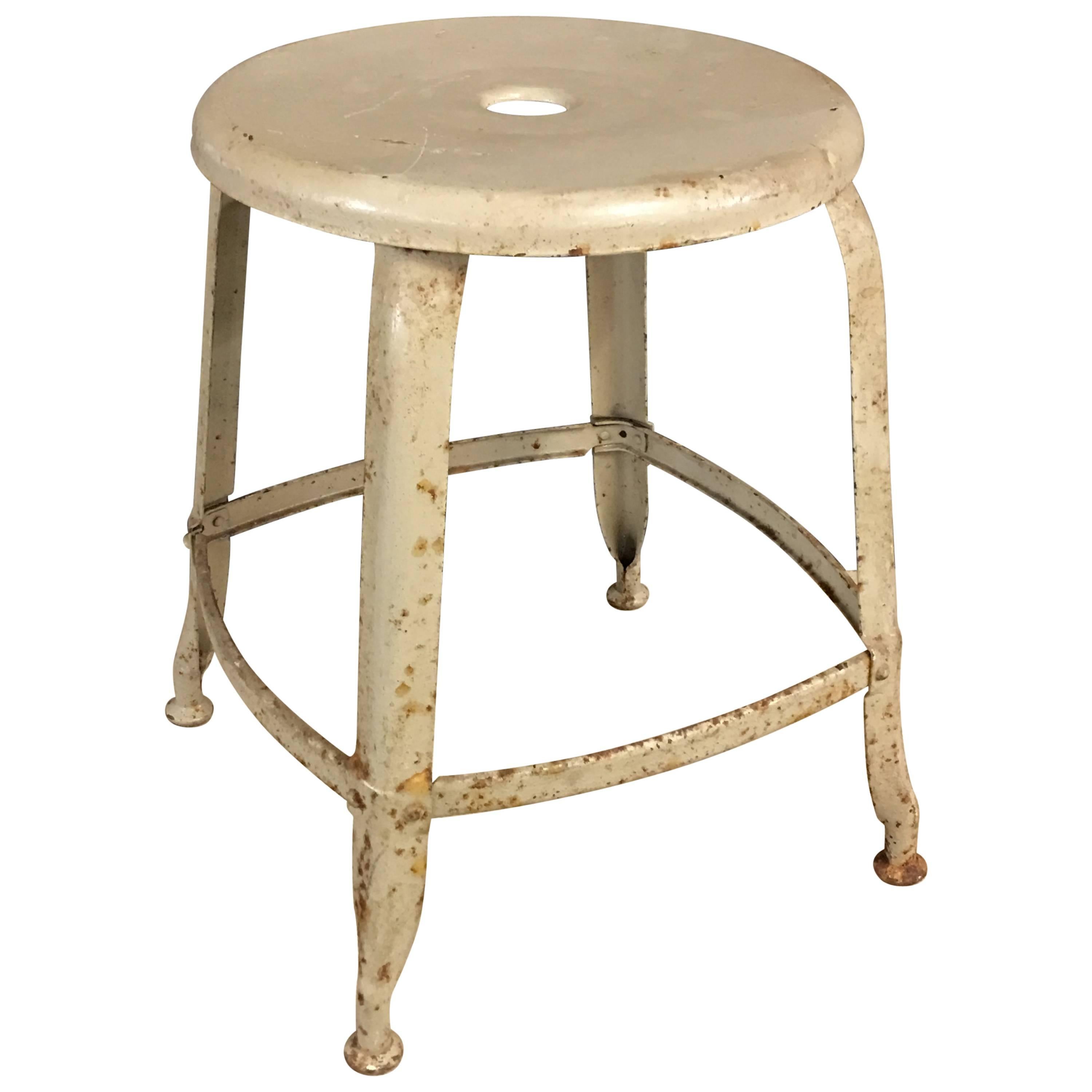 Industrial French Stool by Nicolle, 1940s