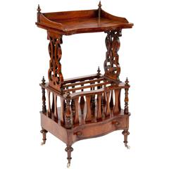 Good Antique Victorian Burr Walnut Canterbury