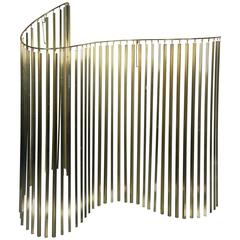 Wonderful Curtis Jere Kinetic Wave Form Chrome and Brass Wall Sculpture