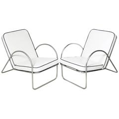 Pair of Streamlined Aluminum Chairs Attributed to Richard Neutra 12