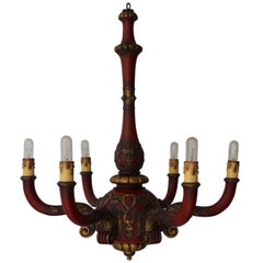 Painted Wooden Chandelier