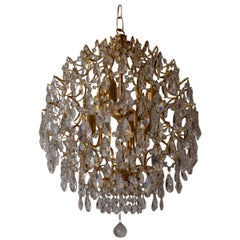Italian Chandelier in Brass and Crystal 