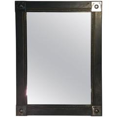 Exceptional Wall Mirror in the Manner of William Spratling with Silver Corners