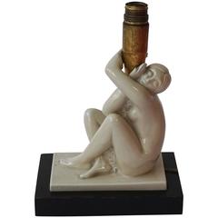 Georges Tribout Porcelain Figural Table Lamp