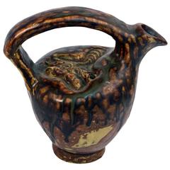 Stoneware Jug with Carved Decoration by Bode Willumsen, Own Studio, Denmark