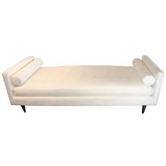 White Microfiber Daybed with Wood Legs