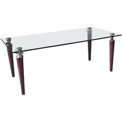 Italian circa 1970 Glass Top Dining Table by Elizabeth Garouste-Mattia Bonetti 4