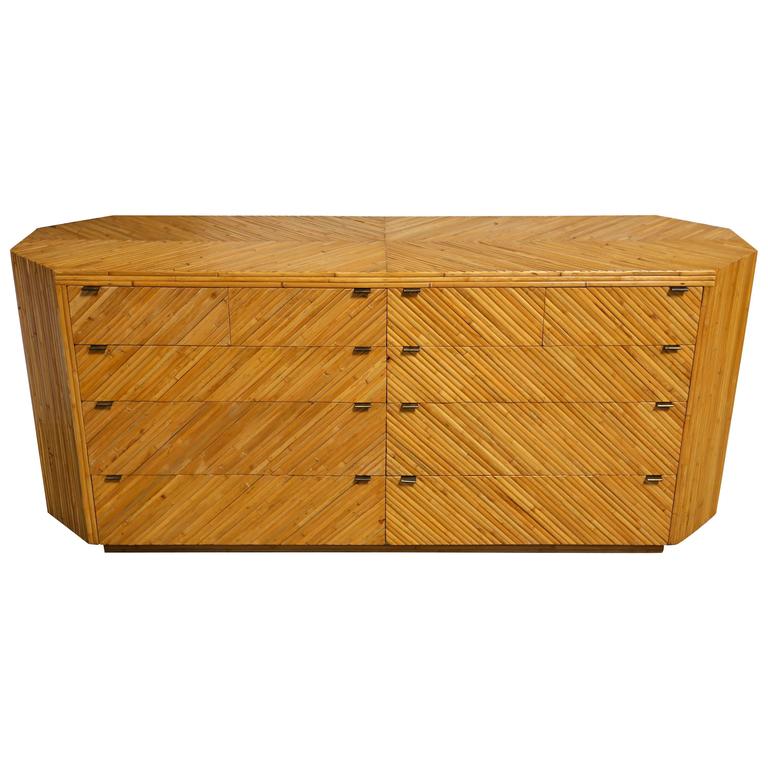 TenDrawer Bamboo Dresser at 1stDibs