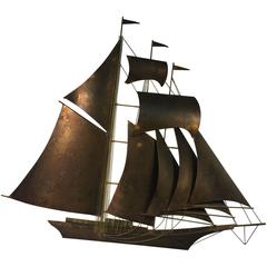 Gorgeous Brutalist Monumental Curtis Jere Ship