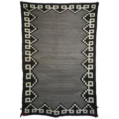 Rare Navajo Double Saddle Blanket, Natural Wool, circa 1915-1920