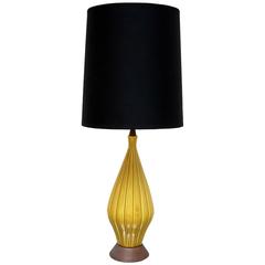 Table Lamp Manufactured in Yellow Colored Porcelain, circa 1960