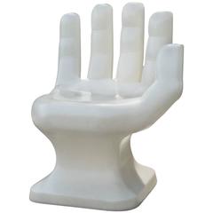 Pop Art Oversized Hand White Hard Plastic Chair, 1970s