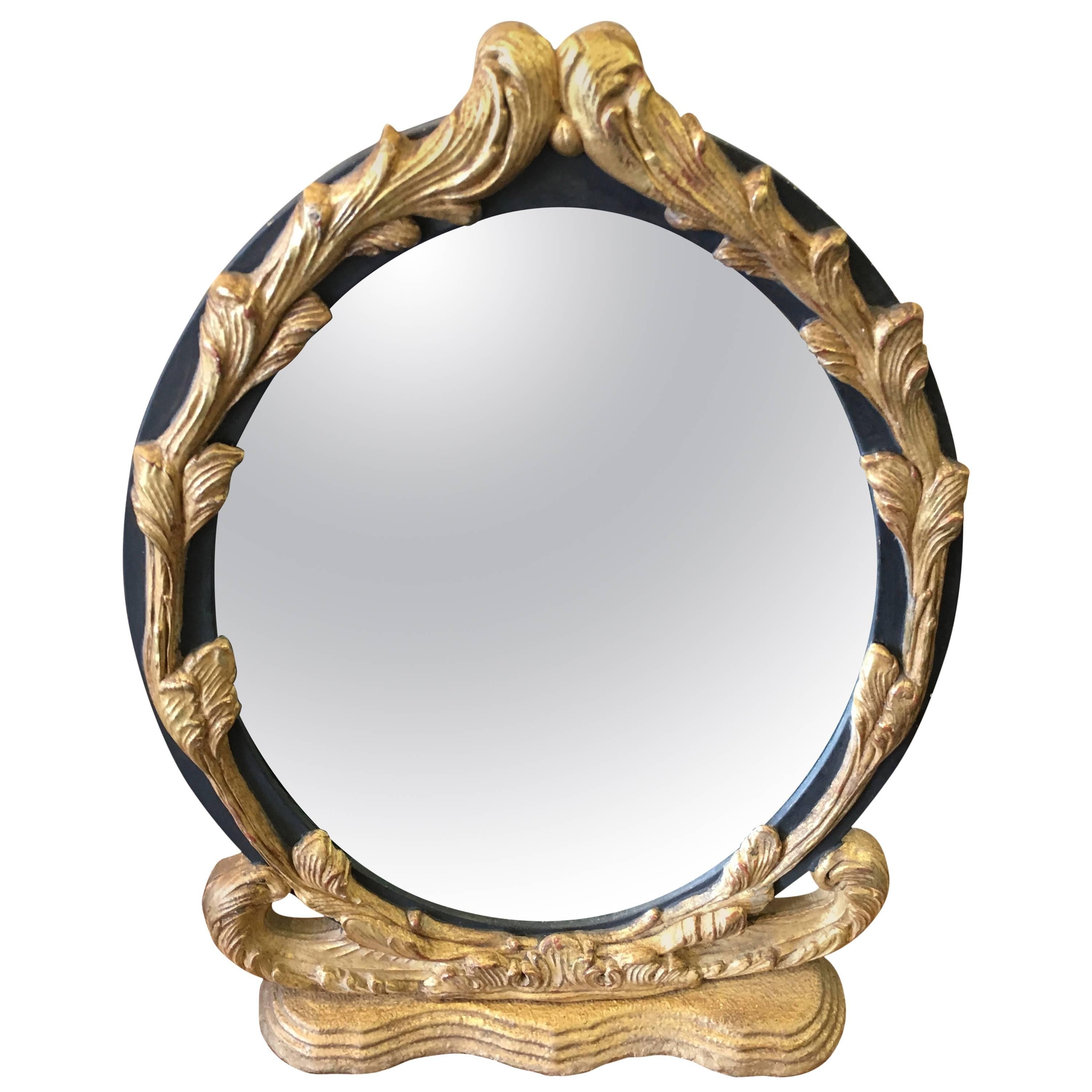 French Carved Giltwood Vanity Table Mirror