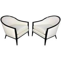 Elegant Ebonized Harvey Probber Lounge Chairs, 1960s