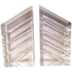 Pair of Lucite Bookends by Ritts & Co. 4
