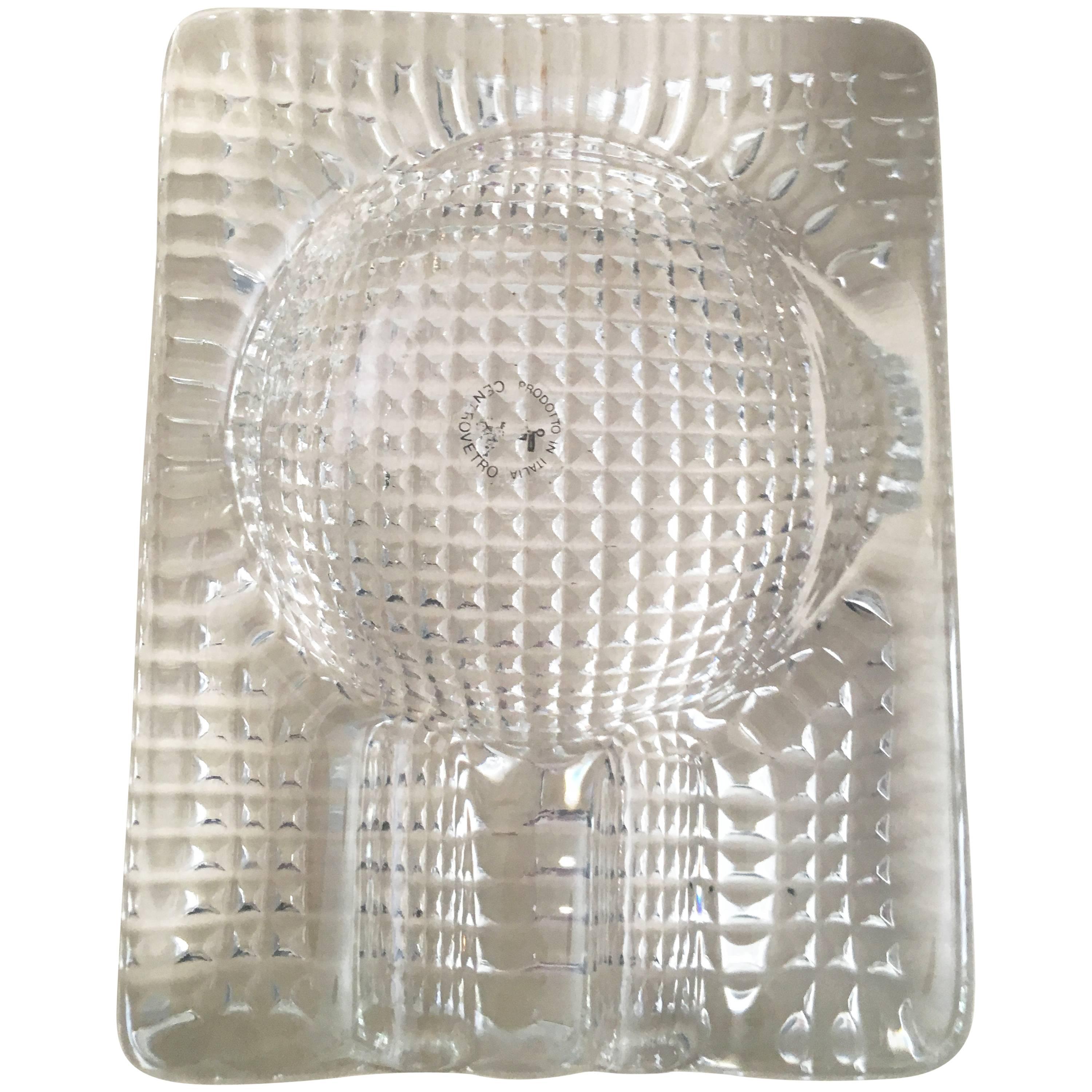 Italian Quilted Glass Cigar Ashtray