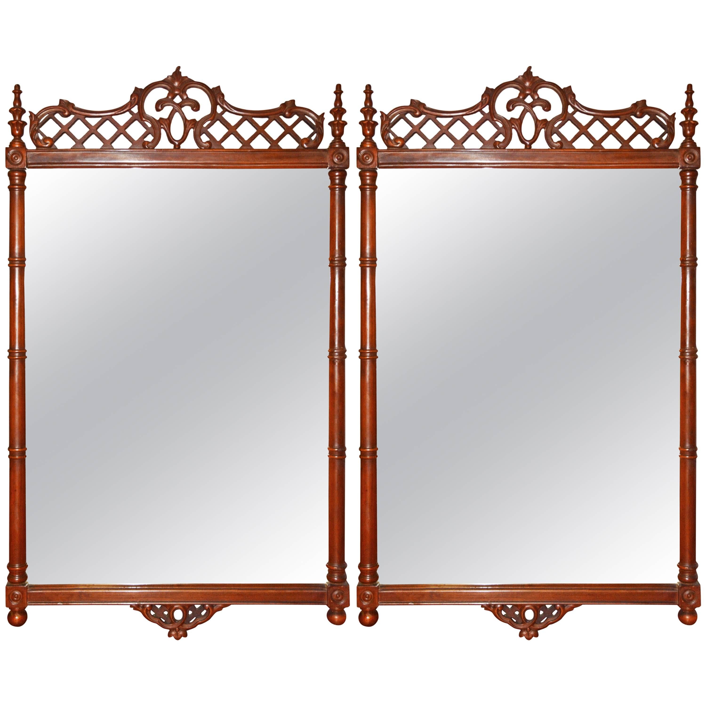 Pair of Chippendale Style Mirrors
