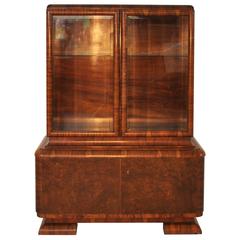1930s Art Deco Walnut Showcase from France 2