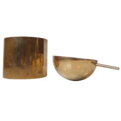 Rare Limited Arne Jacobsen:: 1960s Brass Ashtray Cylinda-Line Stelton SAS Hotel