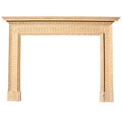 Antique Finely Carved Early 19th Century Pine Fire Surround