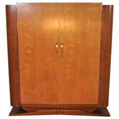 Used Art Deco Cabinet Made of Bright Maple and Walnut