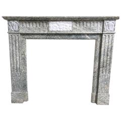 Rare French Marble 19th Century Neoclassical Louis XVI Style Fireplace