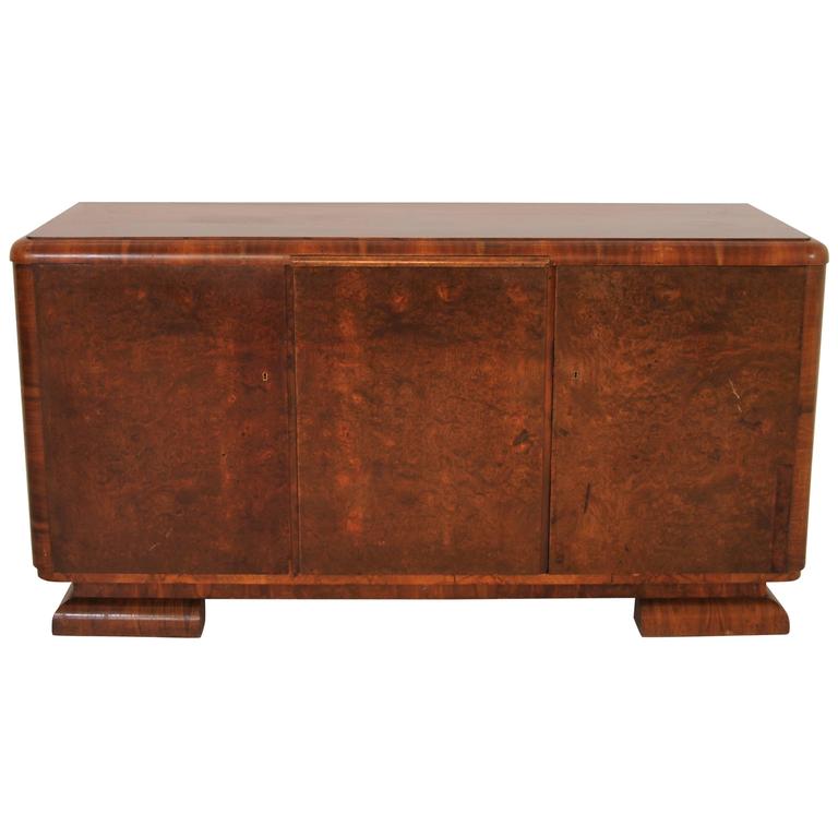 Original Art Deco Sideboard Made of Burl Wood at 1stDibs