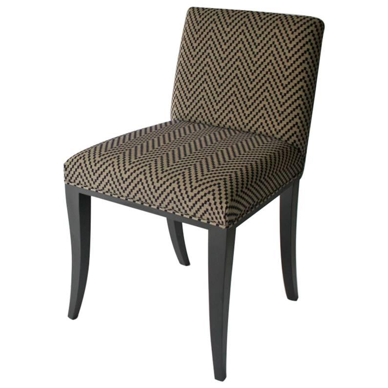 Gosling Sybil Low Backed Dining Chair with black lacquer legs. For Sale