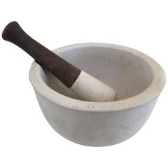 Antique Marble Mortar and Pestle