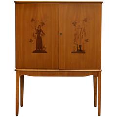 Swedish Art Deco Intarsia Storage, Bar Cabinet 7