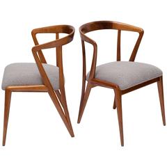 Pair of Bertha Schaefer Walnut Armchairs for Singer & Sons 10
