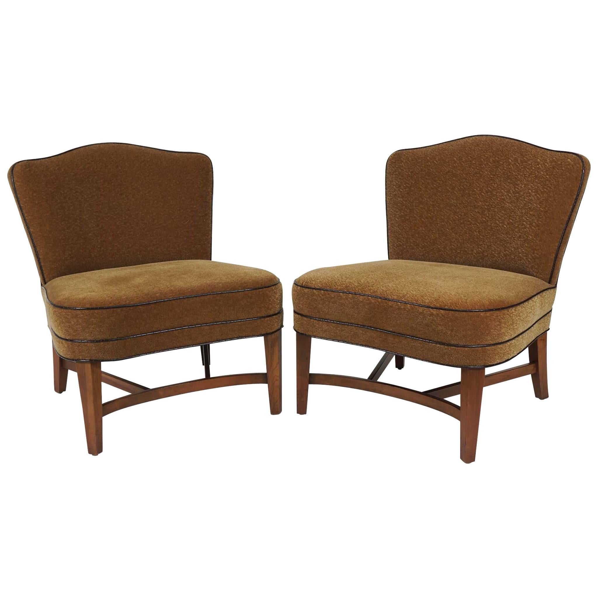 Pair of Fabulous Mid-Century Slipper Chairs