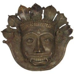 19th Century Indian Bronze Tiger Mask