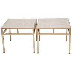Pair of Brass and Capiz Shell Side Tables Attributed to William "Billy" Haines 7
