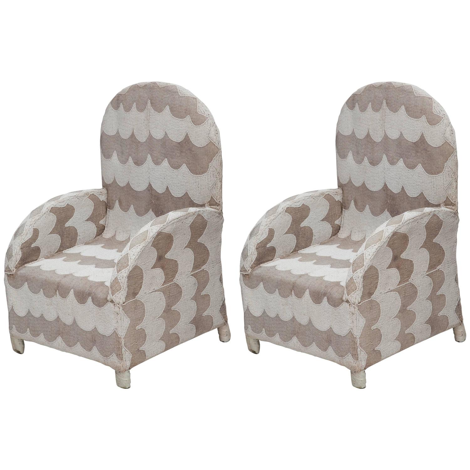 Pair of African Beaded Chairs For Sale at 1stdibs