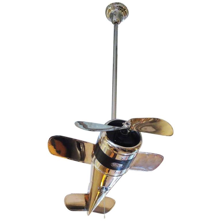 Art Deco Airplane Ceiling Fan at 1stdibs
