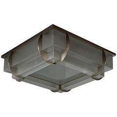 Fine French Art Deco Two-Tier Square Flush Mount by Jean Perzel 12