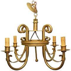 Spanish Renaissance Style Gilt Metal Chandelier 11