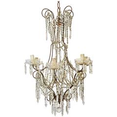 Vintage Six-Branch Crystal Chandelier 5