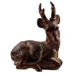 Vintage Royal Copenhagen Figurine No. 20507, Stoneware Figurine, Red Deer