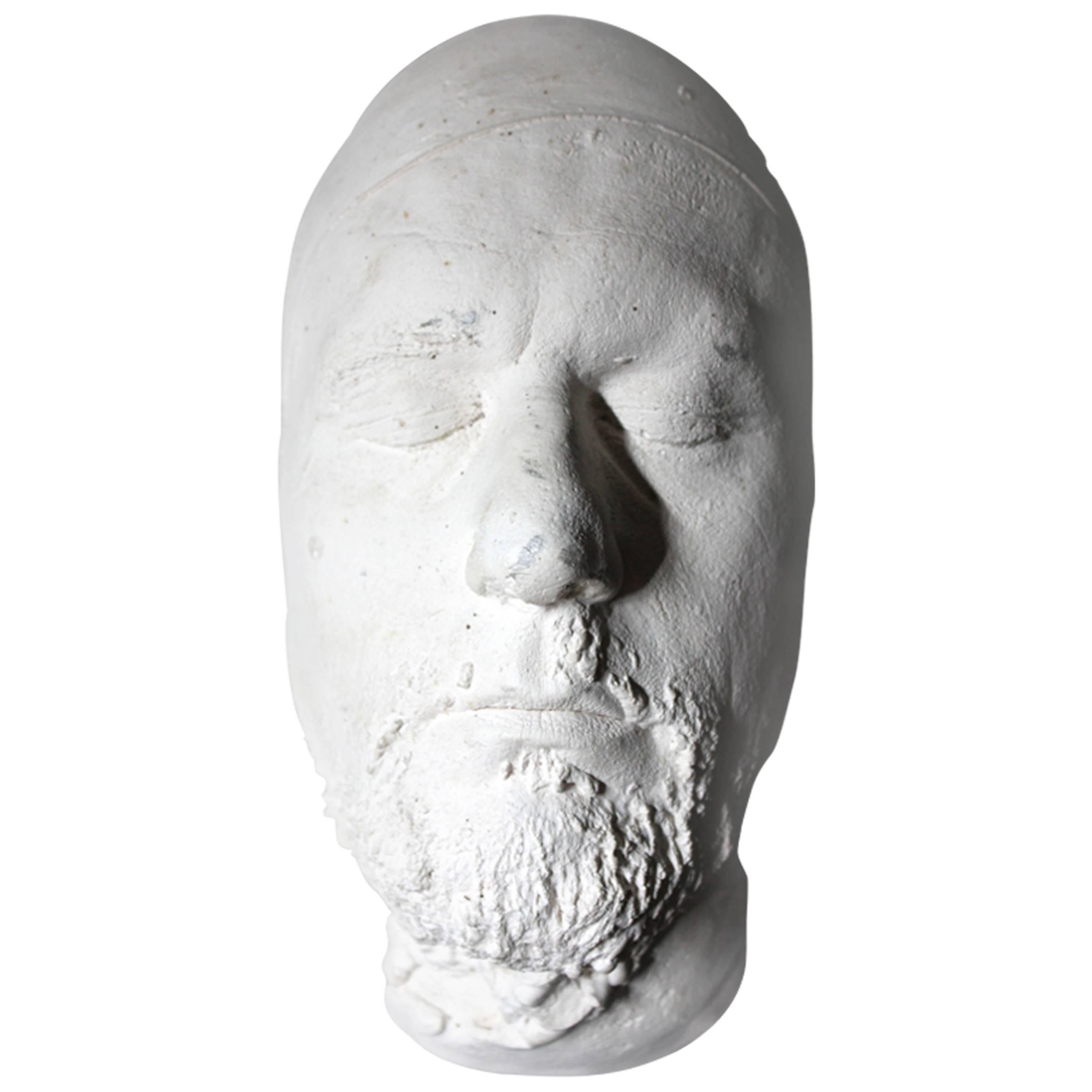 Good 20th Century Plaster Death Mask of a Bearded Gentleman