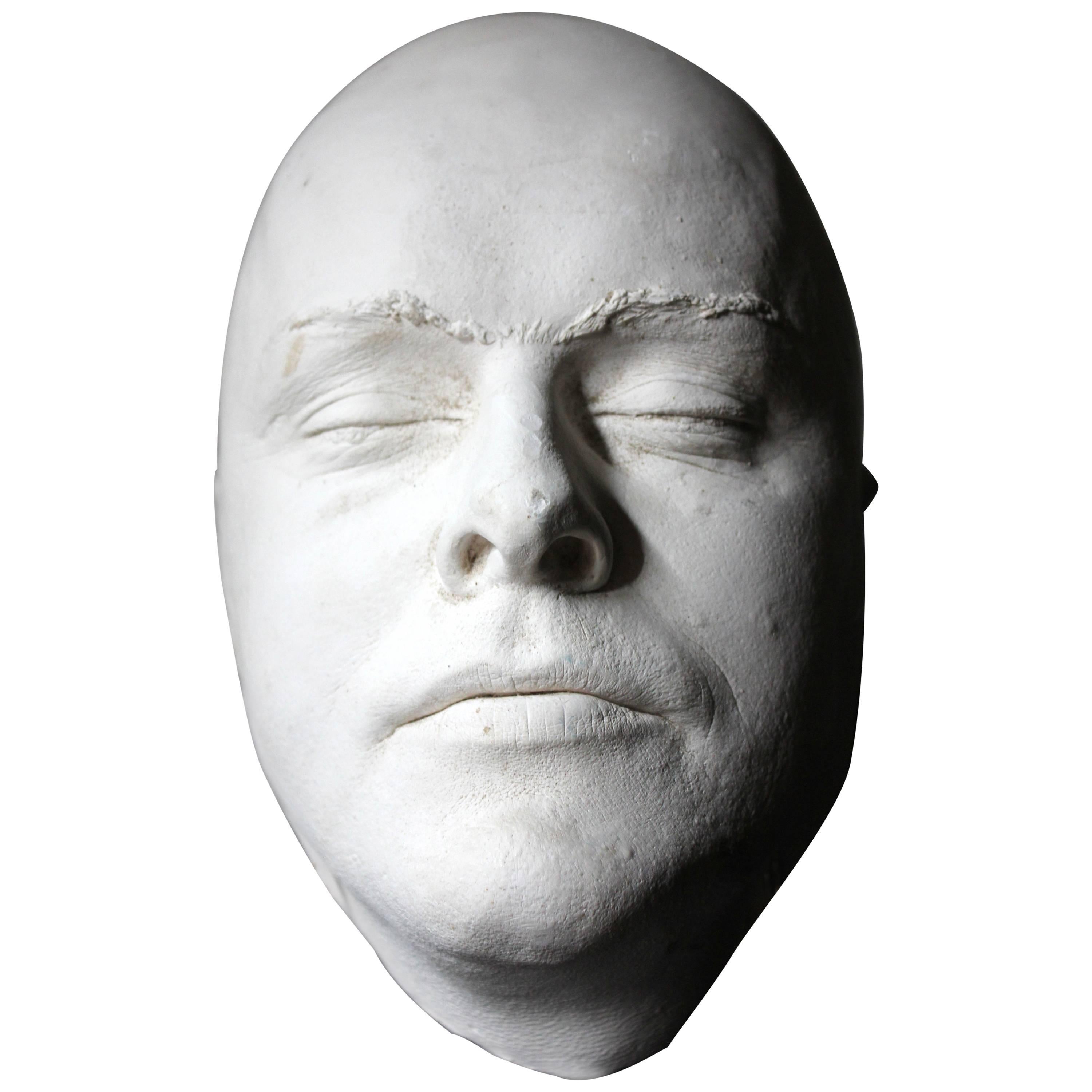 Good 20th Century Plaster Death Mask of a Burly Gentleman
