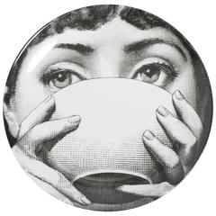 Atelier Fornasetti porcelain plate number 191, Italy circa 1990