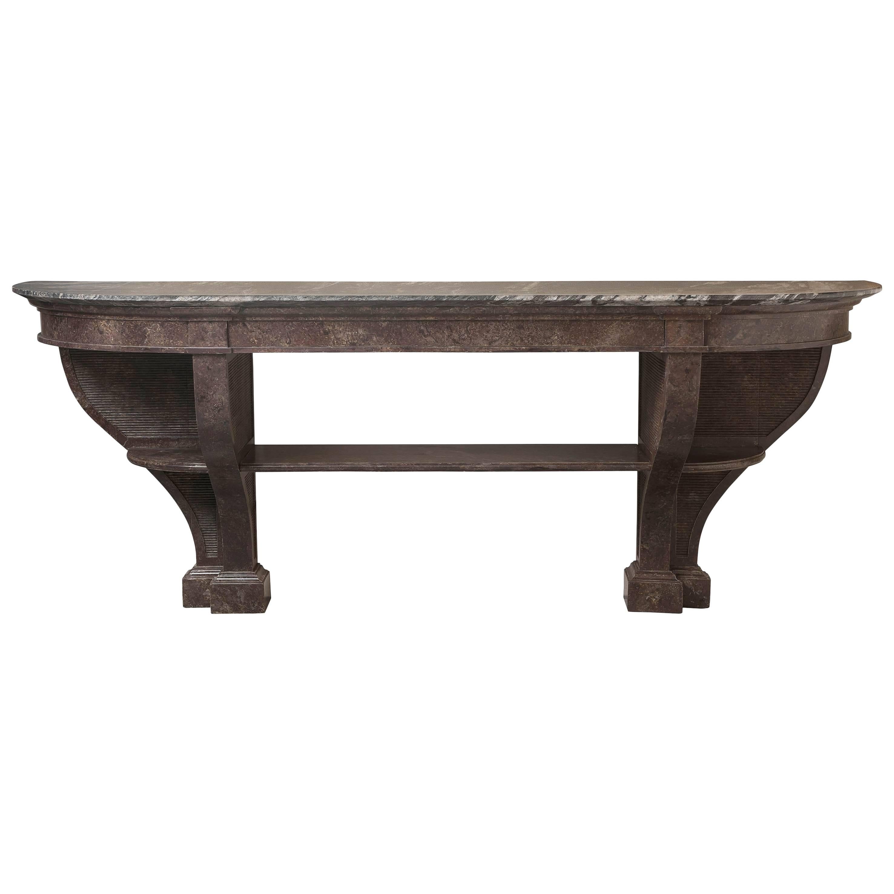 Console table  with granite top, France circa 1920 For Sale