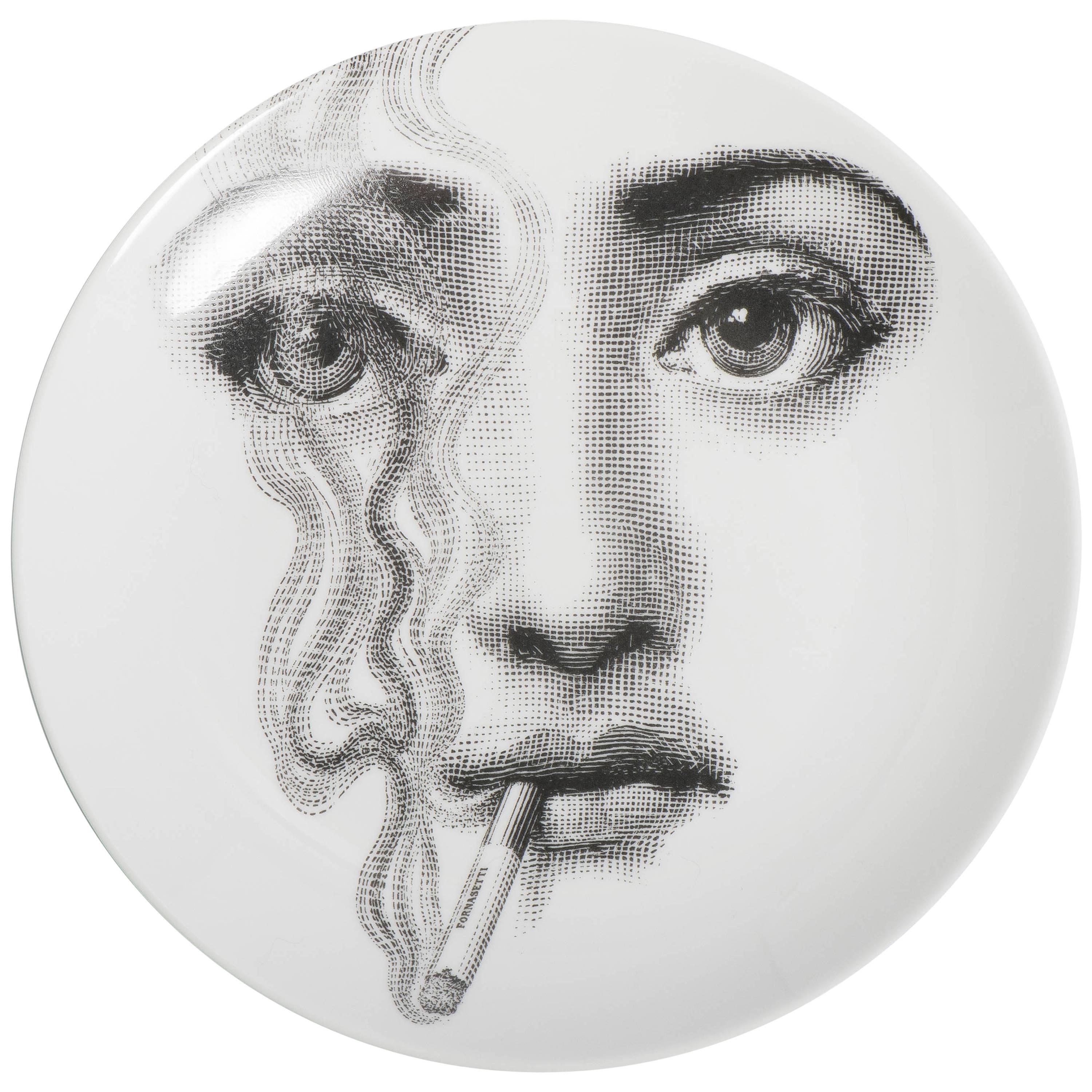 Atelier Fornasetti porcelain plate number 81, Italy circa 1990