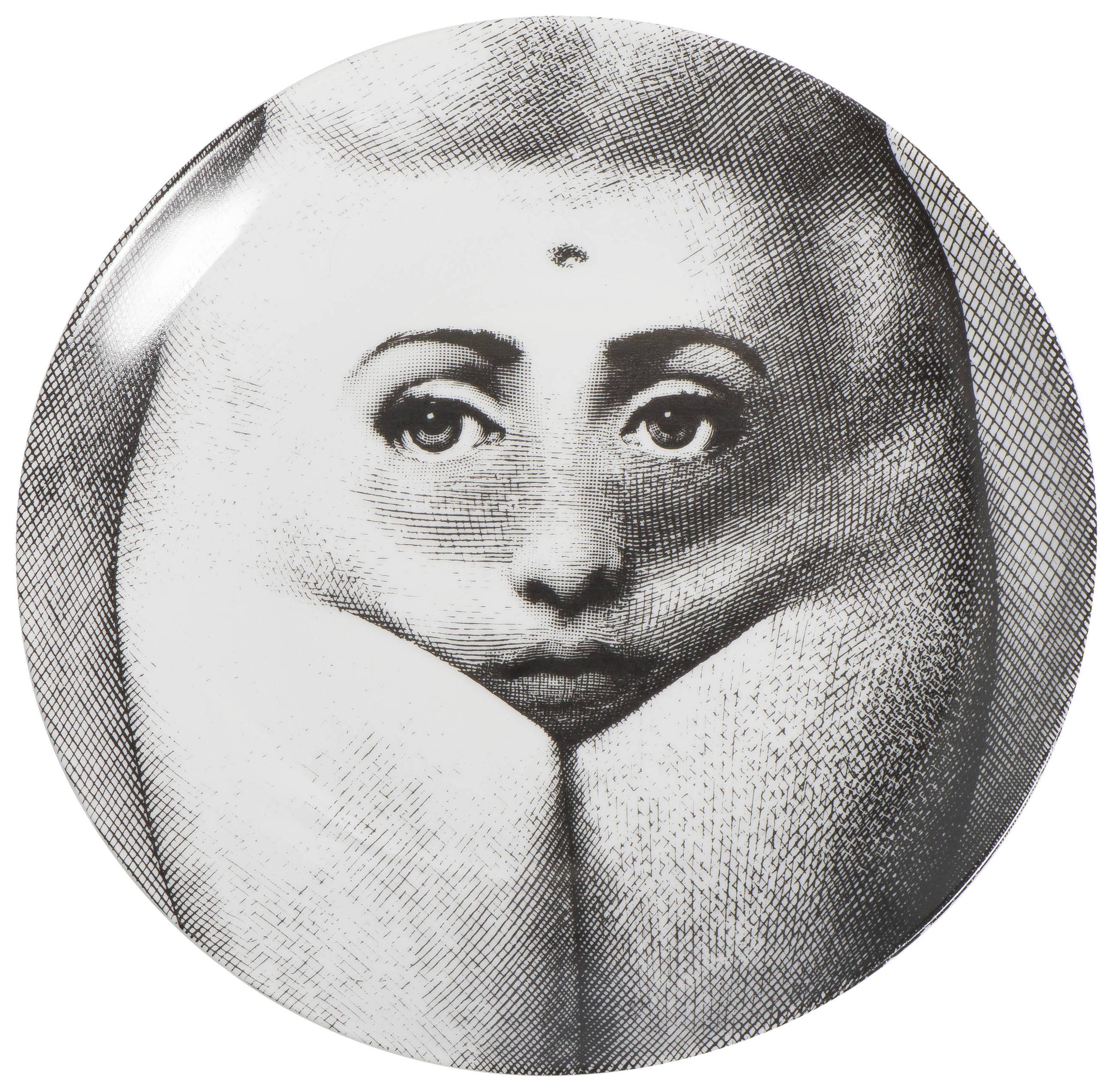 Atelier Fornasetti porcelain plate number 281, Italy 1998